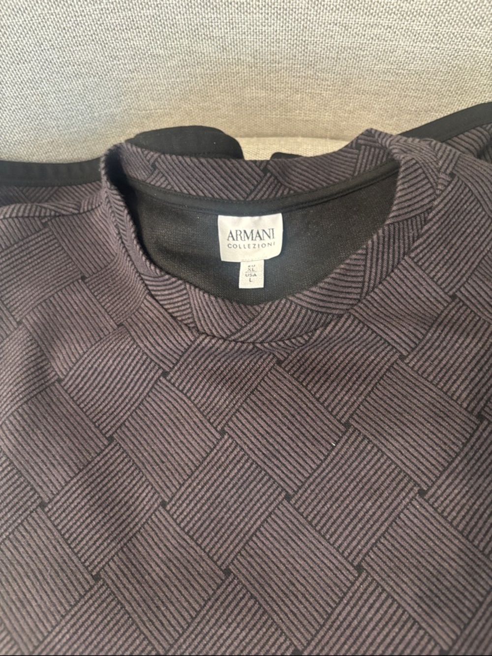 Armani Collezioni Men's Crewneck Sweater in Charcoal Gray